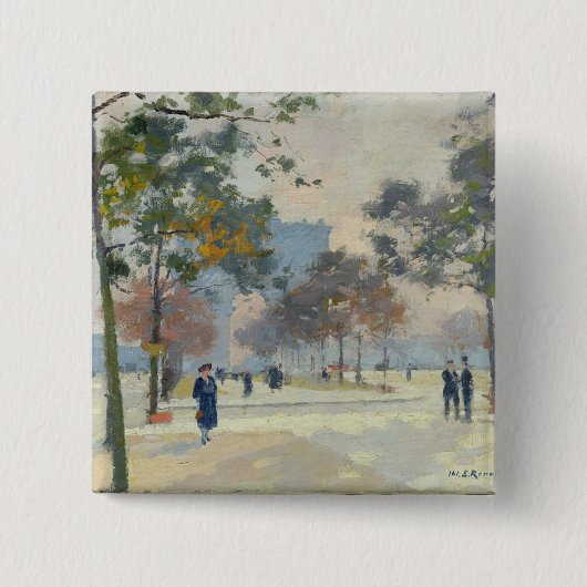De Arc de Triomphe in het najaar van Parijs Vierkante Button 5,1 Cm (Voorkant)
