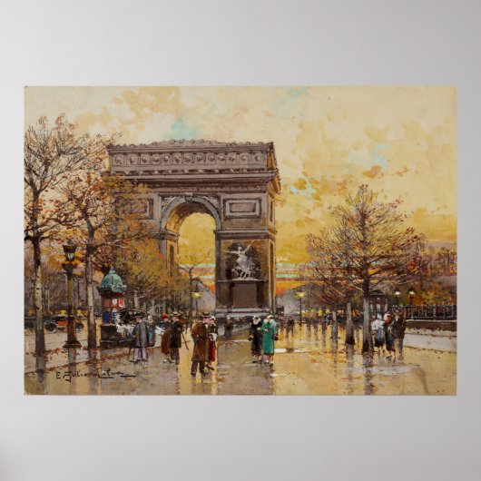 De Arc de Triomphe, Parijs door Eugene Galien Lalo Poster (Voorkant)