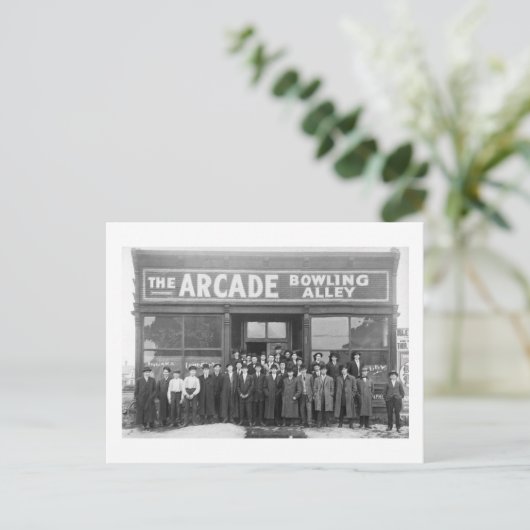 De Arcade Bowling Alley  Saloon Briefkaart (Staand voorkant)