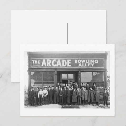 De Arcade Bowling Alley  Saloon Briefkaart (Voorkant / Achterkant)