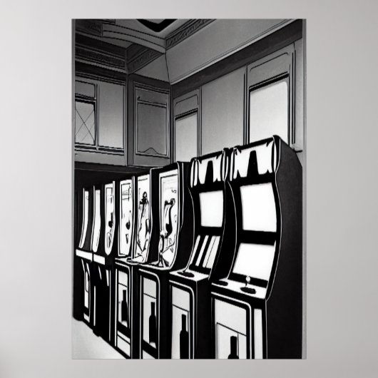 De arcadezaal | AI Art Poster (Voorkant)