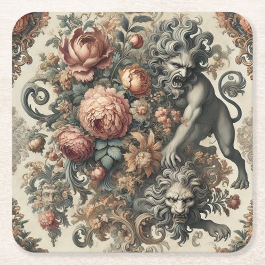 De Arcane Apex – Mythische Bloemen Kartonnen Onderzetters (Voorkant)