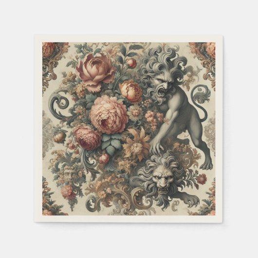 De Arcane Apex – Mythische Bloemen Servet (Voorkant)