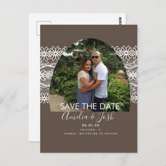 De Arch van de kant sparen de Datum Briefkaart van (Voorkant / Achterkant)