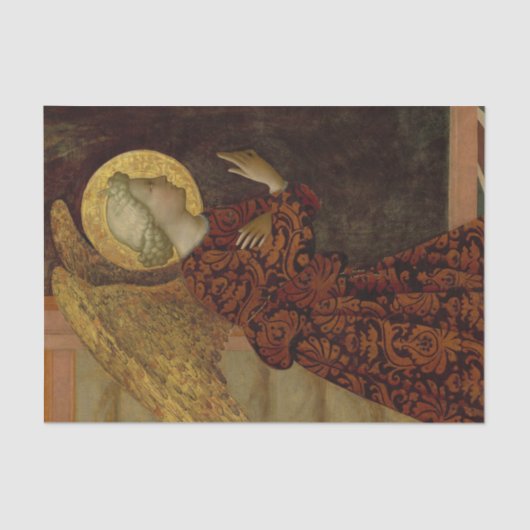 De Archangel Gabriel van Masolino da Panicale Tissuepapier (Voorkant)