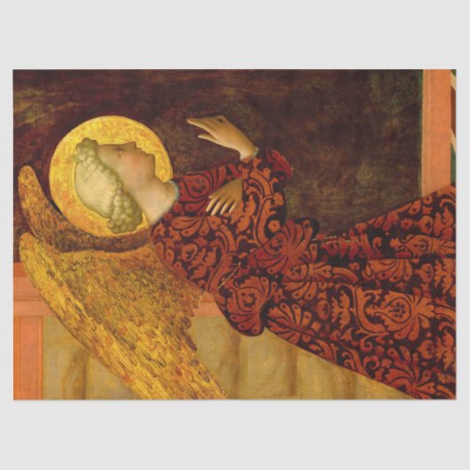 De Archangel Gabriel van Masolino da Panicale Tissuepapier (Voorkant)