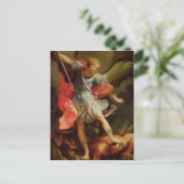 De Archangel Michael die Satan verslaat Briefkaart (Staand voorkant)