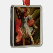 De Archangel Michael die Satan verslaat Metalen Ornament (Rechts)
