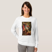 De Archangel Michael die Satan verslaat T-shirt (Voorkant volledig)