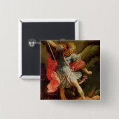 De Archangel Michael die Satan verslaat Vierkante Button 5,1 Cm (Voorkant /achterkant)