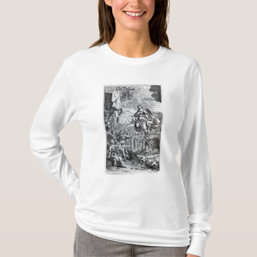De archangel Uriel informeert Gabriel T-shirt (Voorkant)