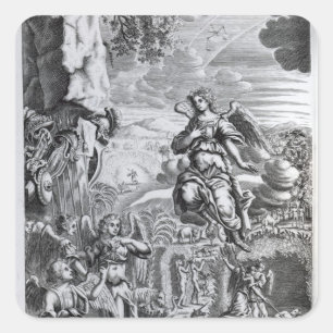 De archangel Uriel informeert Gabriel Vierkante Sticker