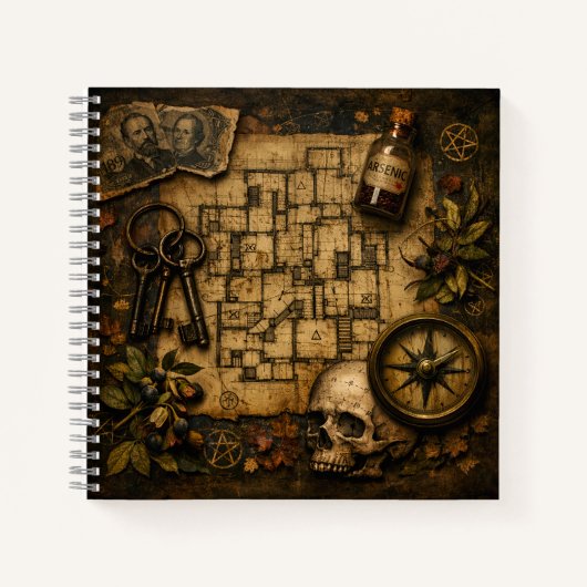 De Architect van de Dood: H.H. Holmes Moordkasteel Notitieboek (Voorkant)
