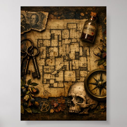 De Architect van de Dood: H.H. Holmes Moordkasteel Poster (Voorkant)