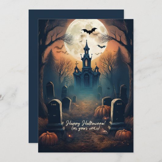 De architectonische anomalie op het kerkhof feestdagenkaart (Voorkant / Achterkant)