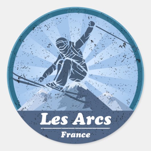 De Arcs Skigebied Ronde Sticker (Voorkant)