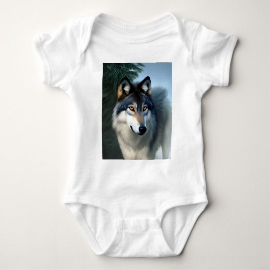 De Arctische Wolf, Baby Bodysuit. Romper (Voorkant)