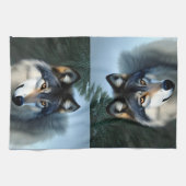 De Arctische Wolf, de Dish Towel Theedoek (Horizontaal)