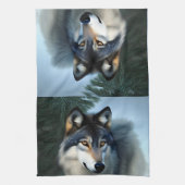 De Arctische Wolf, de Dish Towel Theedoek (Verticaal)