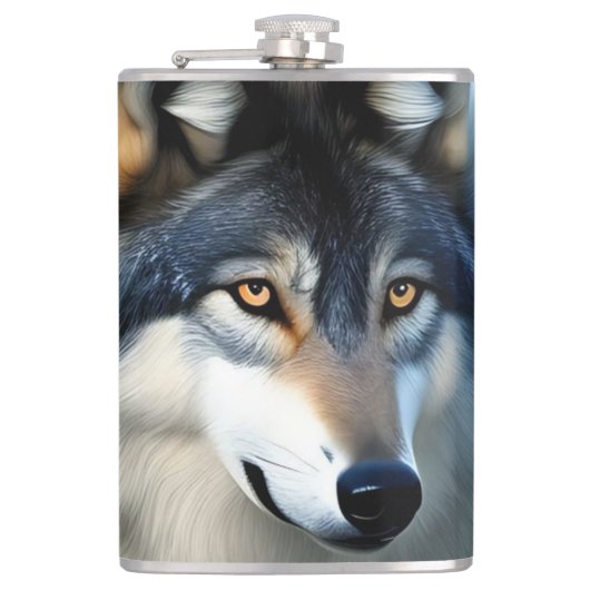 De Arctische Wolf, de Hip Flask Heupfles (Voorkant)