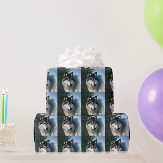 De Arctische Wolf, die het papier pakt (Feestgeschenken)