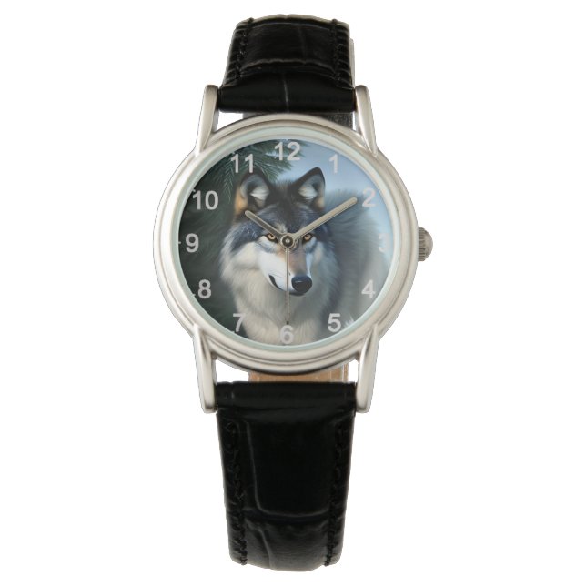 De Arctische Wolf, polshorloge Horloge (Voorkant)