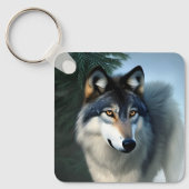 De Arctische Wolf, zonder angst, Keyring Sleutelhanger (Voorkant)