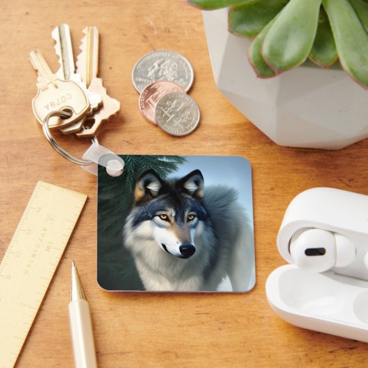De Arctische Wolf, zonder angst, Keyring Sleutelhanger (Bureau)