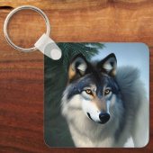 De Arctische Wolf, zonder angst, Keyring Sleutelhanger (Voorkant)