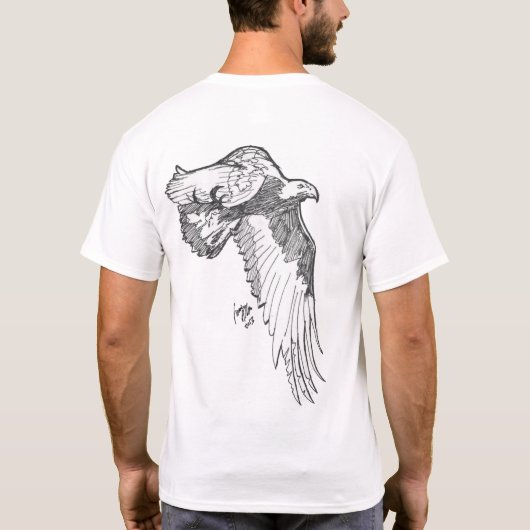 De arend Eagle aan de achterkant met Soarin' Hawk T-shirt (Achterkant)