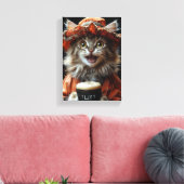 De aristocratische katachtige - elegante kattenpor canvas afdruk (Insitu (Woonkamer))