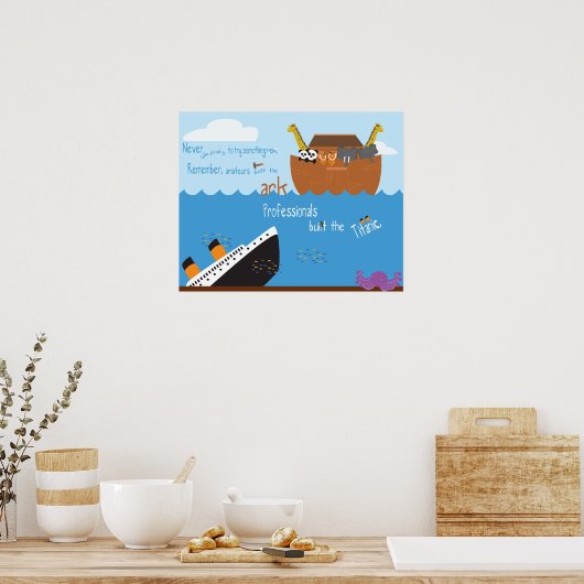De ark en de Titanic Poster (Keuken)