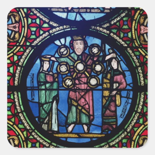 De Ark van het Convenant venster, detail van God m Vierkante Sticker (Voorkant)