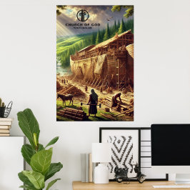 De ark van Noach bouwen papier Poster