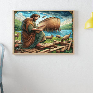 De ark van Noach bouwt het schip van de redding Poster