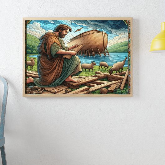 De ark van Noach bouwt het schip van de redding Poster