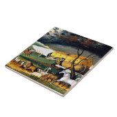 De ark van Noach, schilderij van Edward Hicks Tegeltje (Zijkant)