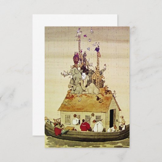 “De ark van Noach” van W Heath Robinson Bedankkaart (Voorkant / Achterkant)