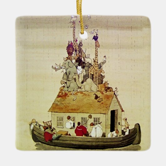 “De ark van Noach” van W Heath Robinson Keramisch Ornament (Voorkant)