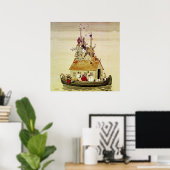 “De ark van Noach” van W Heath Robinson Poster (Thuiskantoor)