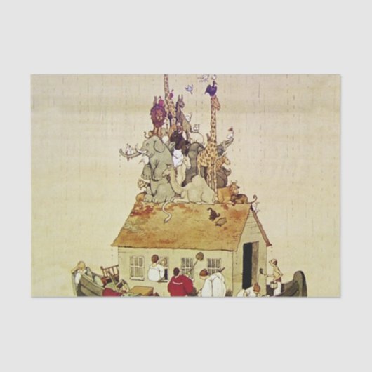 “De ark van Noach” van W Heath Robinson Tissuepapier (Voorkant)