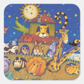 De ark vierkante sticker (Voorkant)