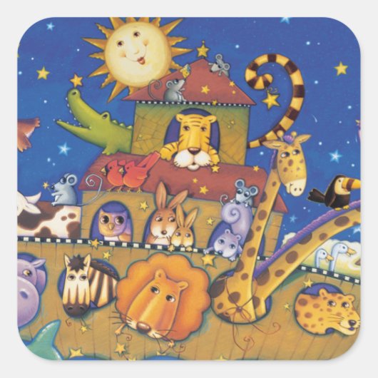 De ark vierkante sticker (Voorkant)