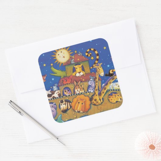 De ark vierkante sticker (Envelop)