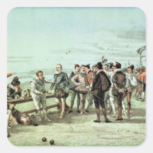 De Armada van 1888 in Sight Vierkante Sticker