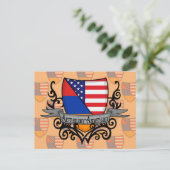 De armeens-Amerikaanse Vlag van het Schild Briefkaart (Staand voorkant)