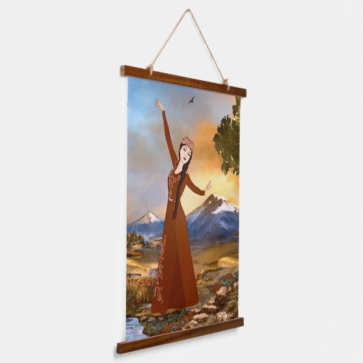 De Armeense danser hout toped wandtapijt Hangend Wandkleed (Gebogen)