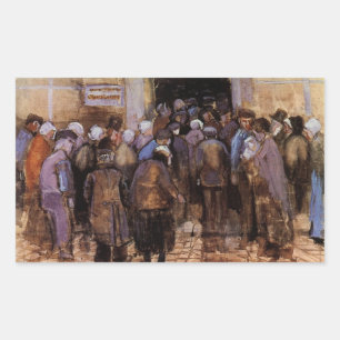 De Armen en Geld door Vincent van Gogh Rechthoekige Sticker