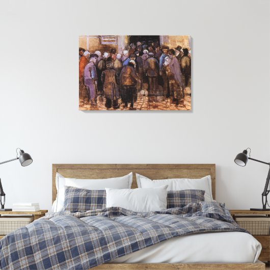De armen en het geld van Vincent van Gogh Canvas Afdruk (Insitu (Slaapkamer))