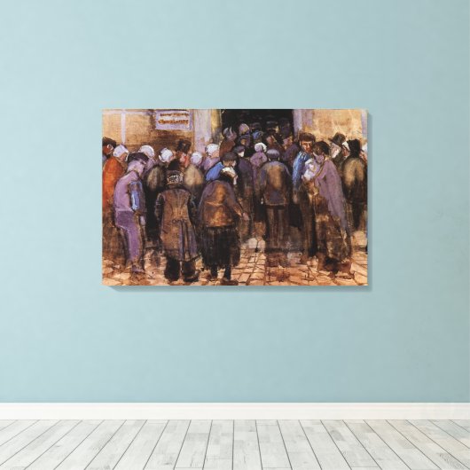 De armen en het geld van Vincent van Gogh Canvas Afdruk (Insitu (Houten vloer))